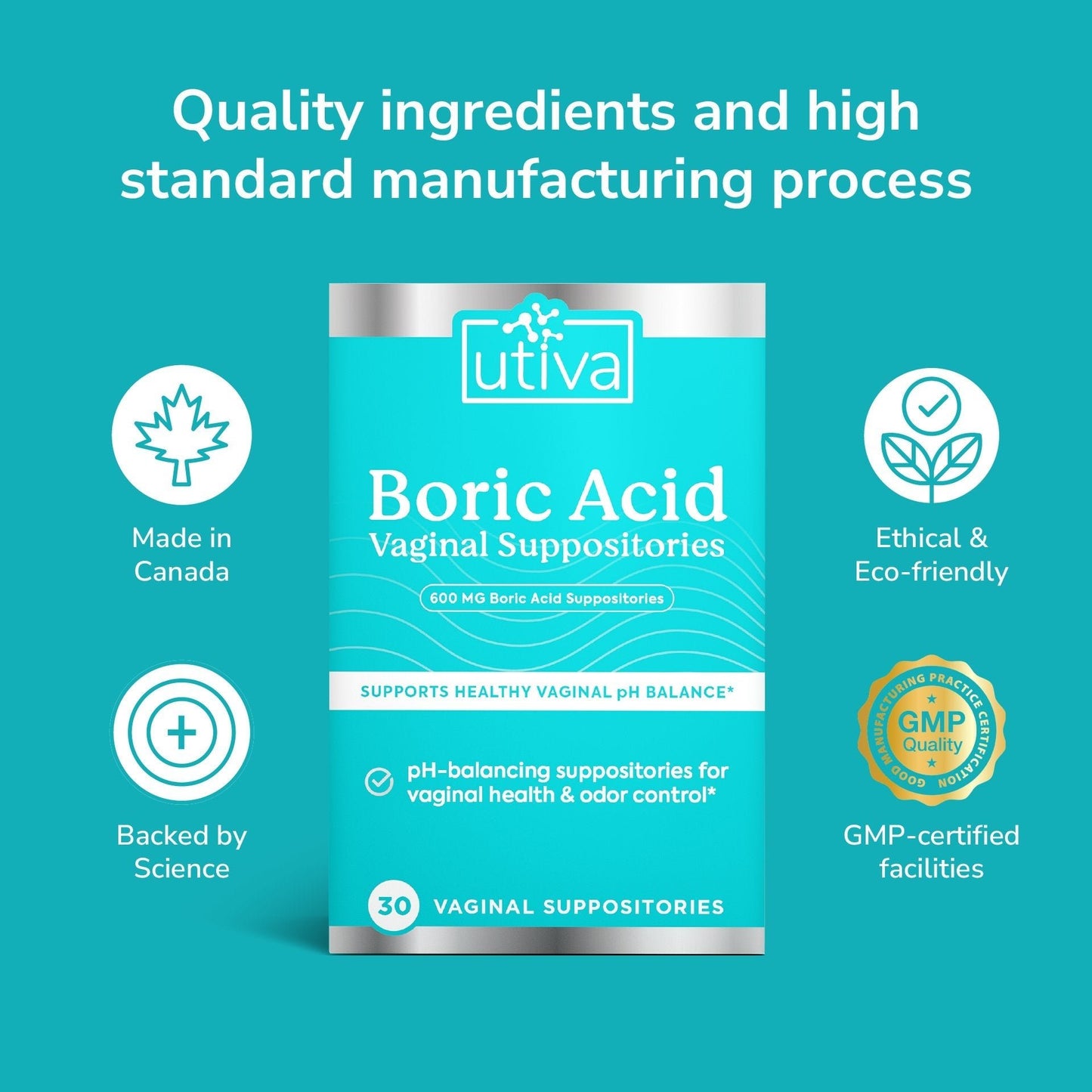 Boric Acid + Applicators Bundle - Utiva USA